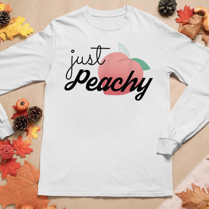 Just Peachy Womens Summer Vacation Girls Trip Besties Gifts Women Graphic Long Sleeve T-shirt Personalized Gifts