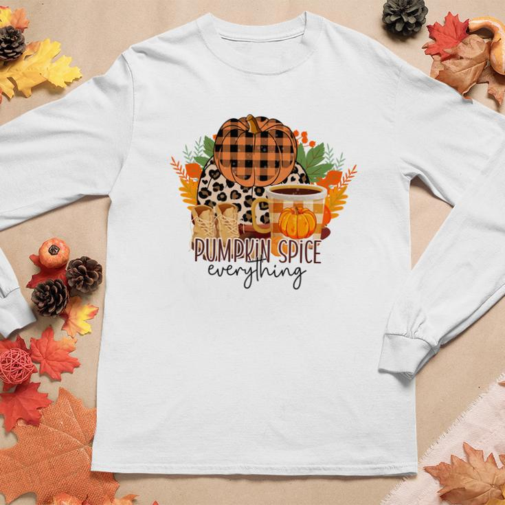 Pumpkin Spice Everything Latte Coffee Fall Women Graphic Long Sleeve T-shirt Funny Gifts