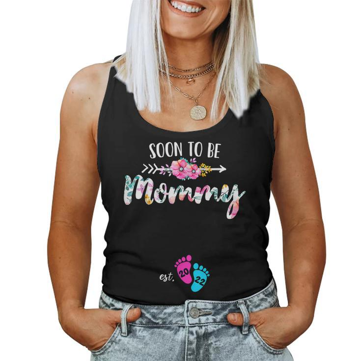 2022 Soon To Be Mommy Est 2022 Floral New Mom Mothers Day  Women Tank Top Basic Casual Daily Weekend Graphic