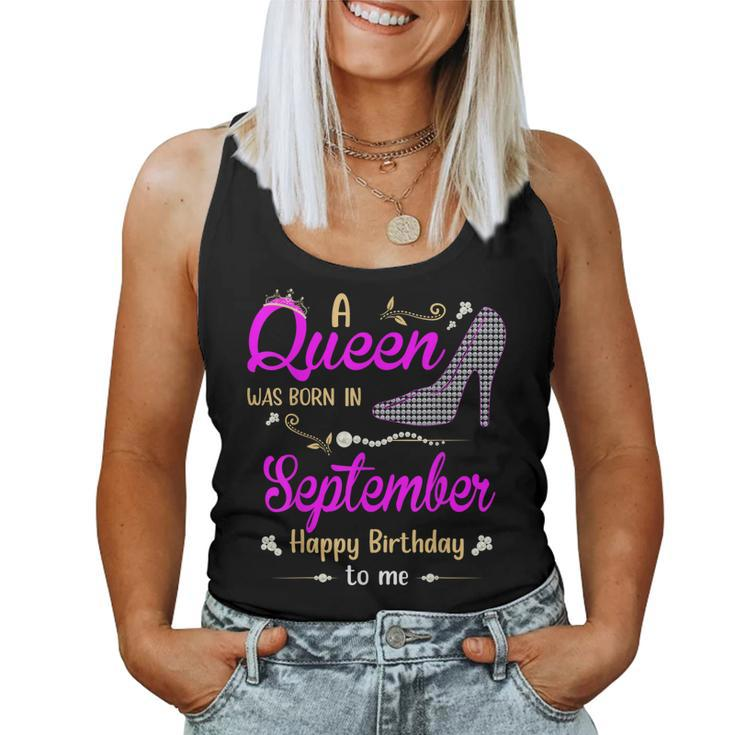 A Queen Was Born In September Birthday For Women Girl Ladies  Women Tank Top Basic Casual Daily Weekend Graphic