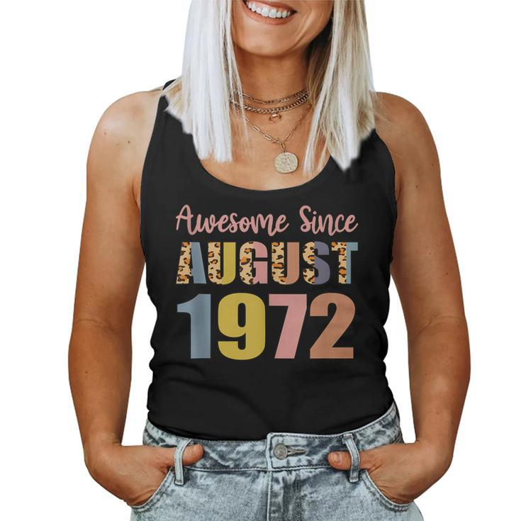 Awesome Since August 1972 50 Years Old 50Th Birthday  V2 Women Tank Top Basic Casual Daily Weekend Graphic