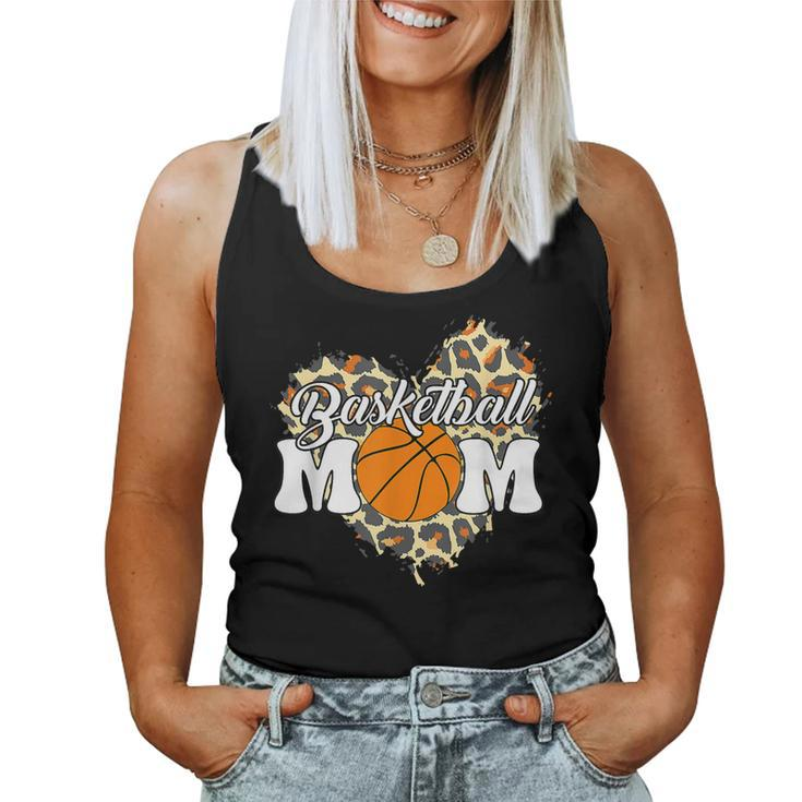 Basketball Mom Mothers Day Leopard Heart Baket Mom  Women Tank Top Basic Casual Daily Weekend Graphic