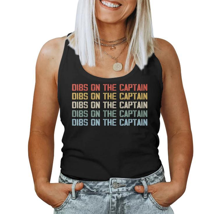 Captains Wife Dibs On The Captain Funny Boating Quote  Women Tank Top Basic Casual Daily Weekend Graphic