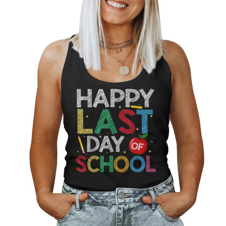 Happy Last Day Of School Funny End Of Year Teacher Student  Women Tank Top Basic Casual Daily Weekend Graphic