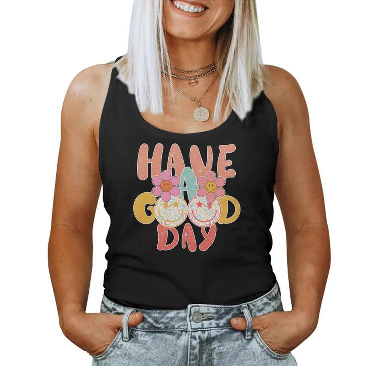 Have A Good Day Be Positive Retro Vintage Women Tank Top Basic Casual Daily Weekend Graphic