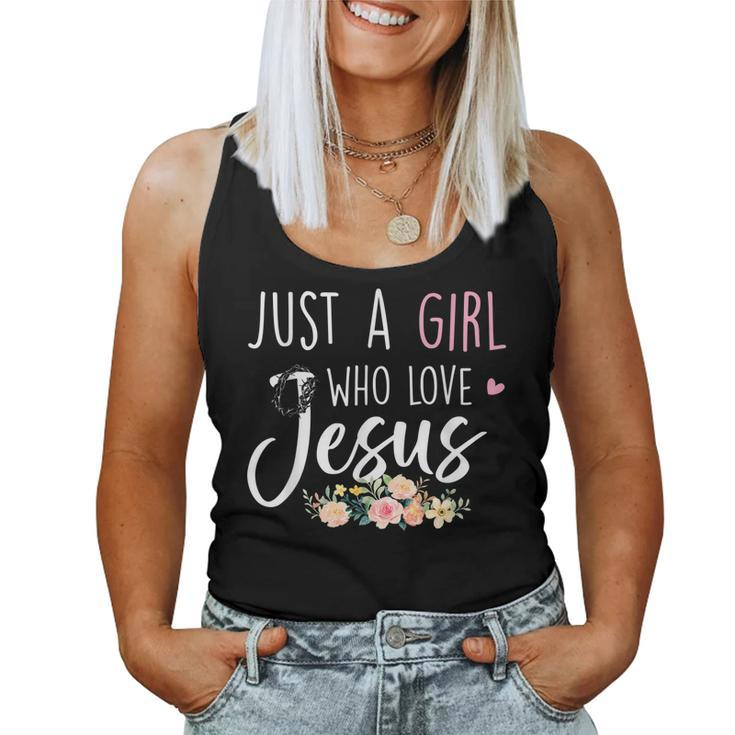 Just A Girl Who Loves Jesus Religious Christian Faith Girls  Women Tank Top Basic Casual Daily Weekend Graphic