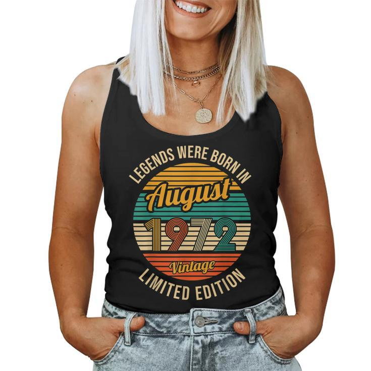 Legends Were Born In August 1972 50Th Birthday Men  Women Tank Top Basic Casual Daily Weekend Graphic - Thegiftio
