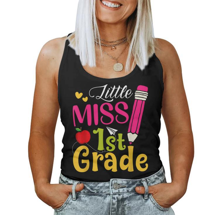 Little Miss 1St Grade Cute Back To School Hello First Grade  Women Tank Top Basic Casual Daily Weekend Graphic