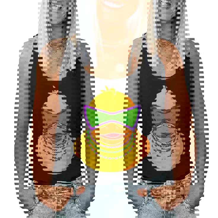 Mardi Gras Beads Rubber Duck Women Tank Top Basic Casual Daily Weekend Graphic