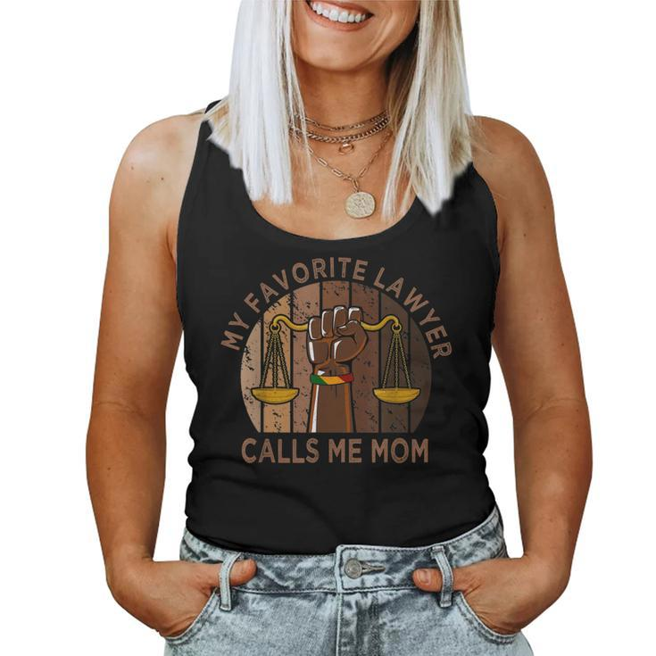 My Favorite Lawyer Calls Me Mom Melanin Mom Mothers Day  Women Tank Top Basic Casual Daily Weekend Graphic