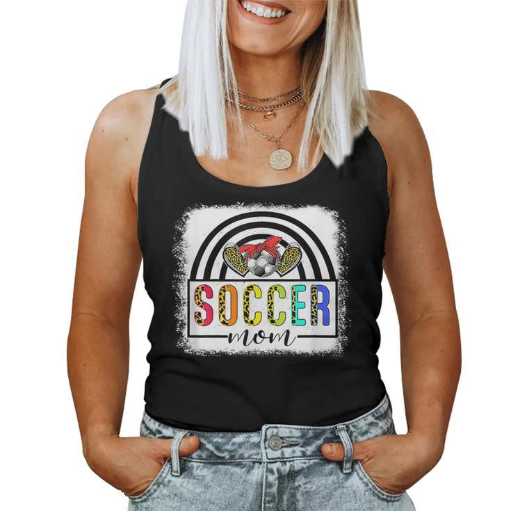 Soccer Mom Rainbow Leopard Funny Soccer Mom Mothers Day 2022  Women Tank Top Basic Casual Daily Weekend Graphic