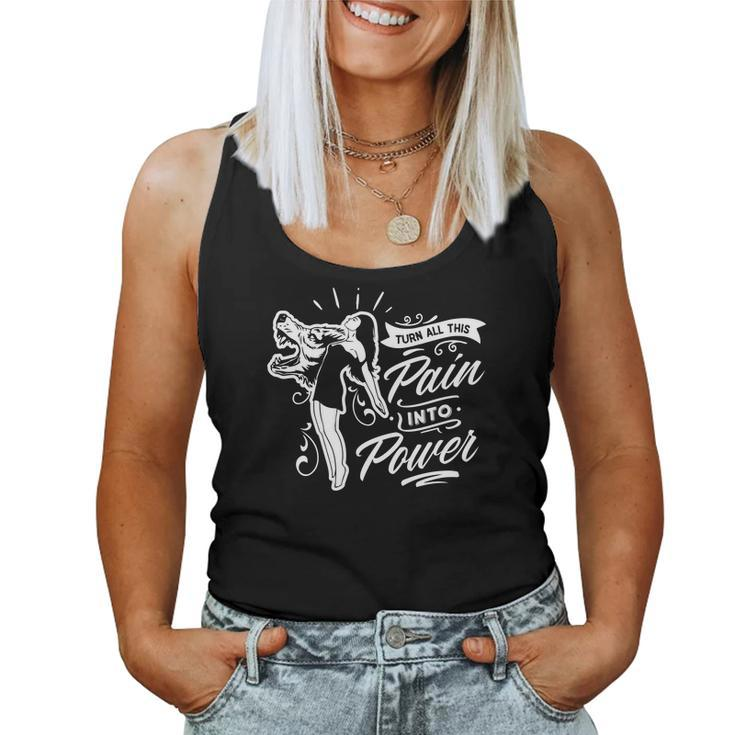 Strong Woman Turn All This Pain Into Power For Dark Colors V2 Women Tank Top Basic Casual Daily Weekend Graphic