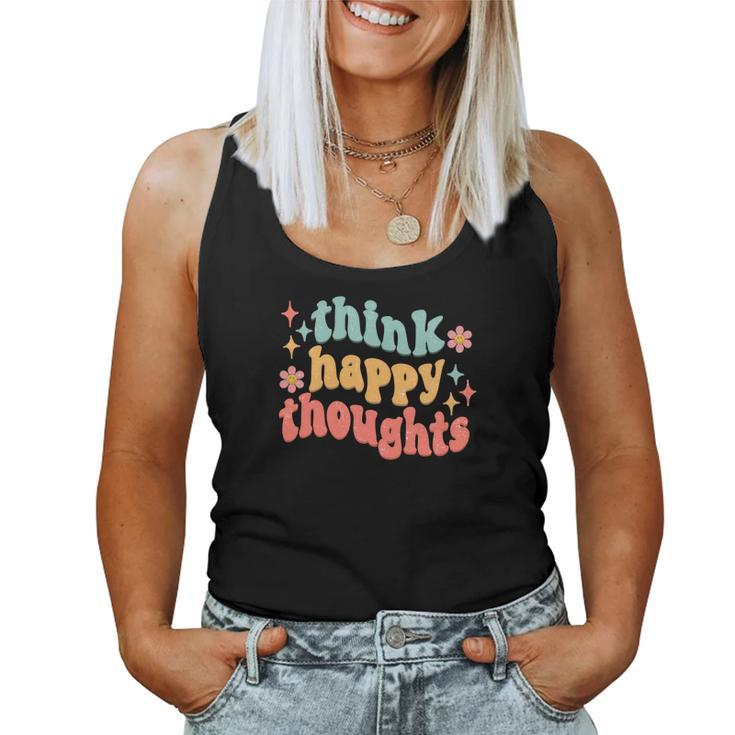 Think Happy Thoughts Colorful Design V2 Women Tank Top Basic Casual Daily Weekend Graphic
