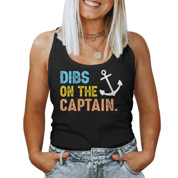 Womens Funny Captain Wife Dibs On The Captain V2 Women Tank Top Basic Casual Daily Weekend Graphic