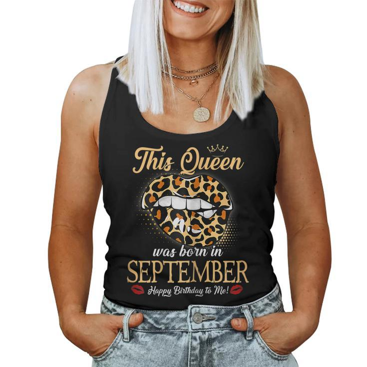 Womens September Birthday Leopard Its My Birthday September Queen  Women Tank Top Basic Casual Daily Weekend Graphic