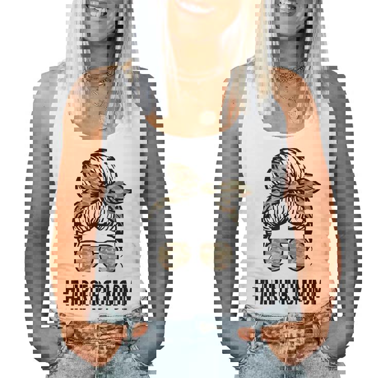 Air Force Mom Messy Bun Sunglasses Military Mom Mothers Day Women Tank Top Basic Casual Daily Weekend Graphic