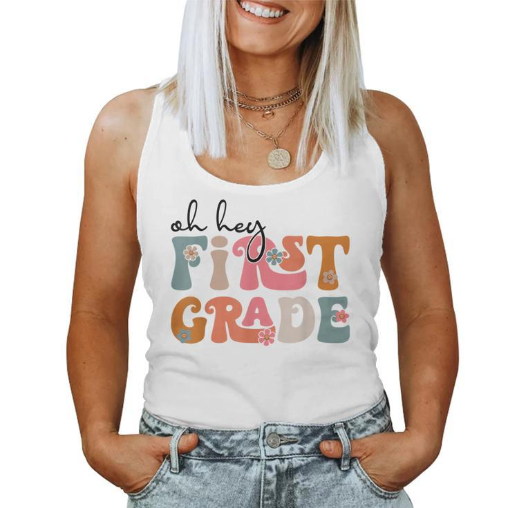 Back To School Oh Hey First Grade Teacher Student Boys Girls  Women Tank Top Basic Casual Daily Weekend Graphic