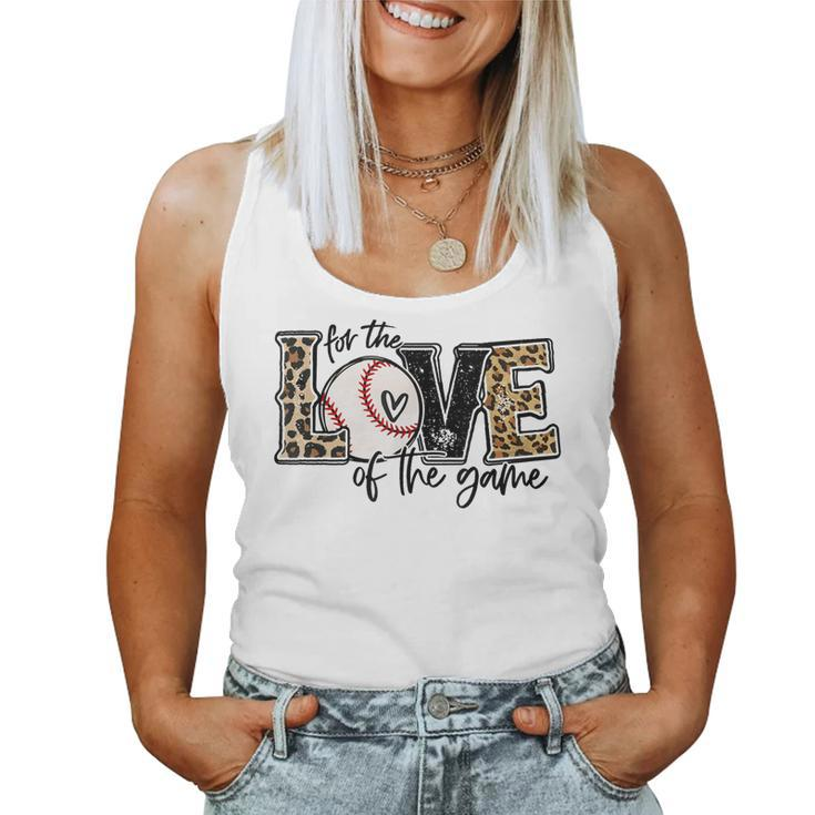 Baseball Mom Leopard  For The Love Of The Game Baseball  Women Tank Top Basic Casual Daily Weekend Graphic