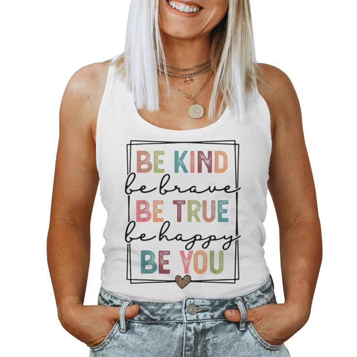 Be Kind Be Brave Be True Be Happy Be You Leopard Heart Women  Women Tank Top Basic Casual Daily Weekend Graphic