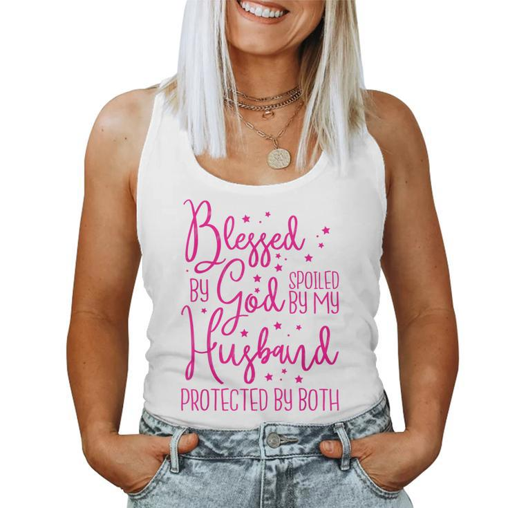 Blessed By God Spoiled By My Husband  Women Tank Top Basic Casual Daily Weekend Graphic
