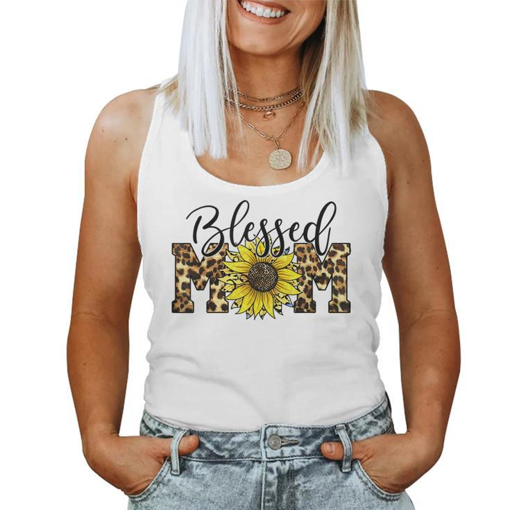 Blessed Mom Leopard  Blessed Mom Sunflower  V2 Women Tank Top Basic Casual Daily Weekend Graphic