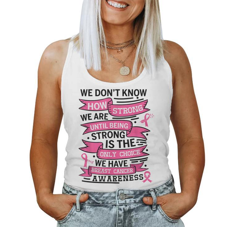 Breast Cancer Awareness Be Strong Hope Survivor Ribbon Women  Women Tank Top Basic Casual Daily Weekend Graphic