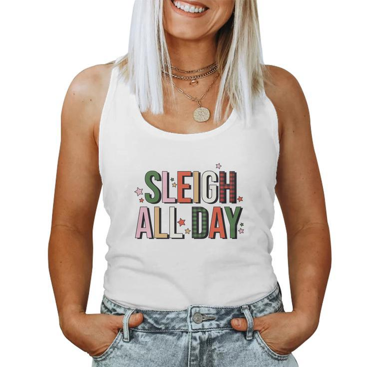 Christmas Retro Sleigh All Day Women Tank Top Basic Casual Daily Weekend Graphic