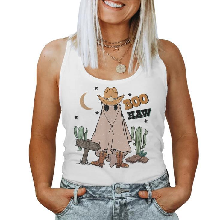 Cowboy Boo How Retro Ghost Halloween Costume Desert Cactus  Women Tank Top Basic Casual Daily Weekend Graphic