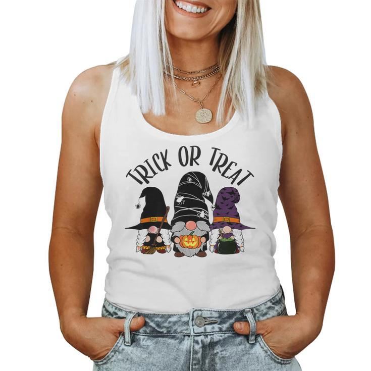 Cute Witch Gnomes Halloween Garden Gnome Trick Or Treat  Women Tank Top Basic Casual Daily Weekend Graphic