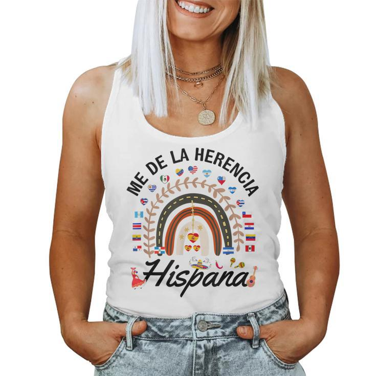 Funny National Hispanic Heritage Month Rainbow All Countries  V2 Women Tank Top Basic Casual Daily Weekend Graphic