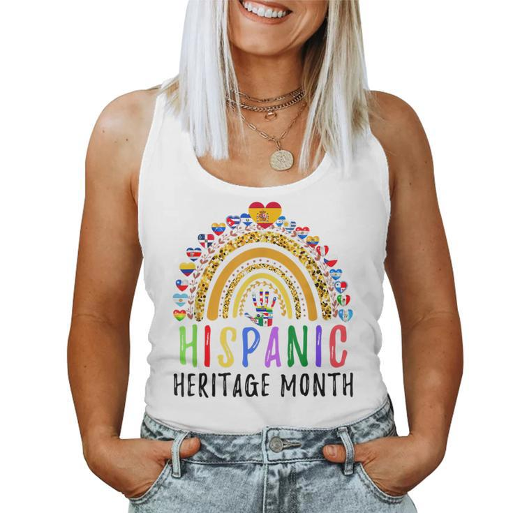 Funny National Hispanic Heritage Month Rainbow All Countries  Women Tank Top Basic Casual Daily Weekend Graphic