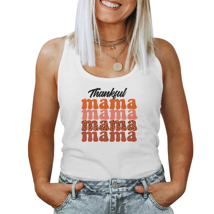 Gift For Mom Thankful Mama Fall Autumn Women Tank Top Basic Casual Daily Weekend Graphic
