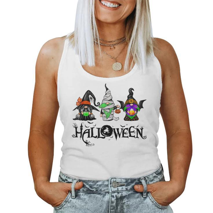 Gnome Witch Halloween Gnome Mummy Vampire Pumpkin Bleached  Women Tank Top Basic Casual Daily Weekend Graphic