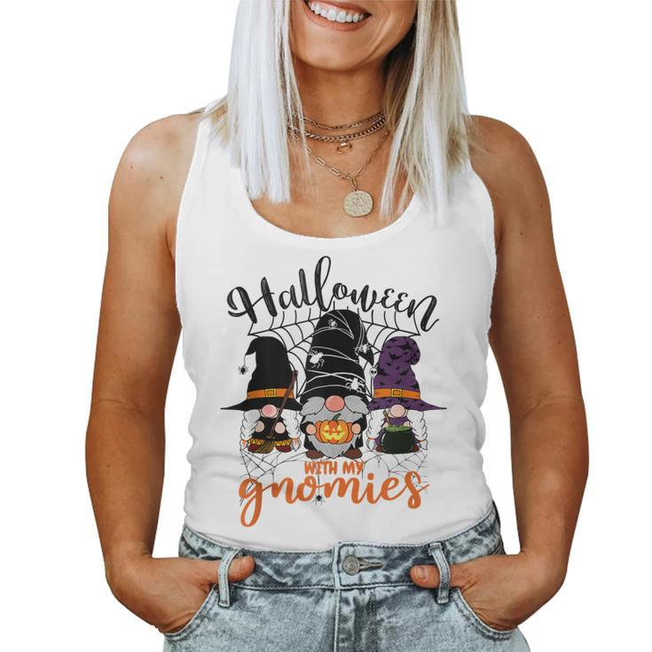 Gnomes Halloween With My Gnomies Witch Garden Gnome  Women Tank Top Basic Casual Daily Weekend Graphic