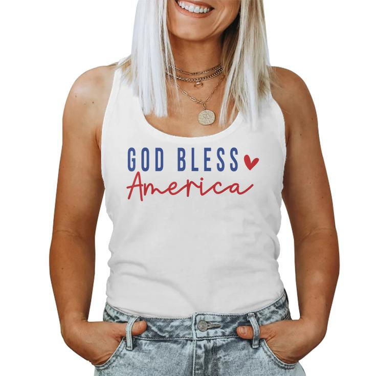 God Bless America Christian Religious American Flag  Women Tank Top Basic Casual Daily Weekend Graphic
