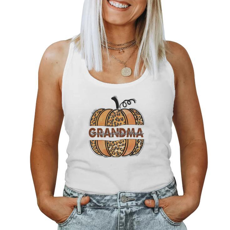 Grandma Pumpkin Thankful Grateful Blessed Fall Season Women Tank Top Basic Casual Daily Weekend Graphic