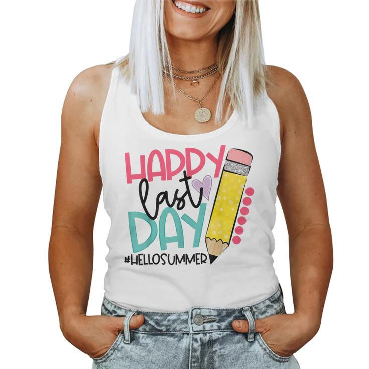 Happy Last Day Of School Teacher Student Hello Summer  V2 Women Tank Top Basic Casual Daily Weekend Graphic