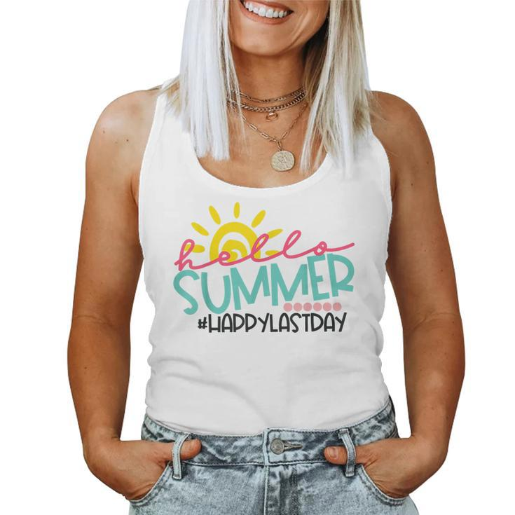 Happy Last Day Of School Teacher Student Hello Summer  Women Tank Top Basic Casual Daily Weekend Graphic