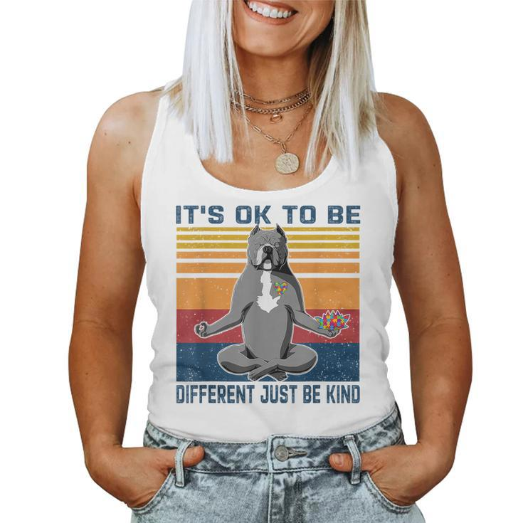 Its Ok To Be Different Just Be Kind Kindness - Pitbull Dog  Women Tank Top Basic Casual Daily Weekend Graphic