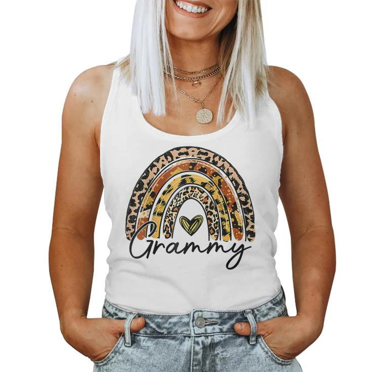 Leopard Rainbow Blessed Grammy Funny Grammy Mothers Day  Women Tank Top Basic Casual Daily Weekend Graphic