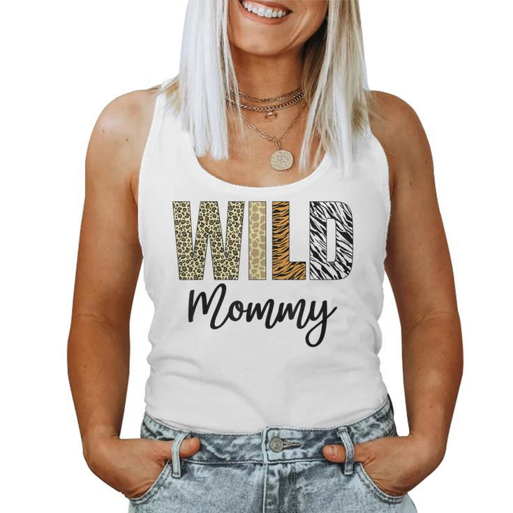 Mommy Of The Wild One Zoo Birthday Safari Jungle Animal  Women Tank Top Basic Casual Daily Weekend Graphic