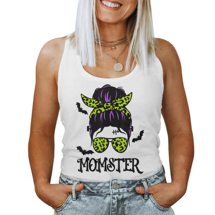 Momster  Womens Halloween Messy Bun Mom Ster  V3 Women Tank Top Basic Casual Daily Weekend Graphic