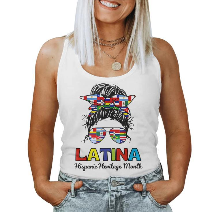 N Girl Women Messy Bun Latina Hispanic Heritage Month  Women Tank Top Basic Casual Daily Weekend Graphic