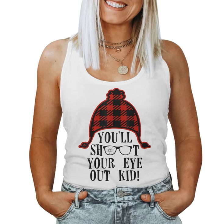 Oh Fudge Youll Shoot Your Eye Out Christmas Santa Claus Hat  Women Tank Top Basic Casual Daily Weekend Graphic