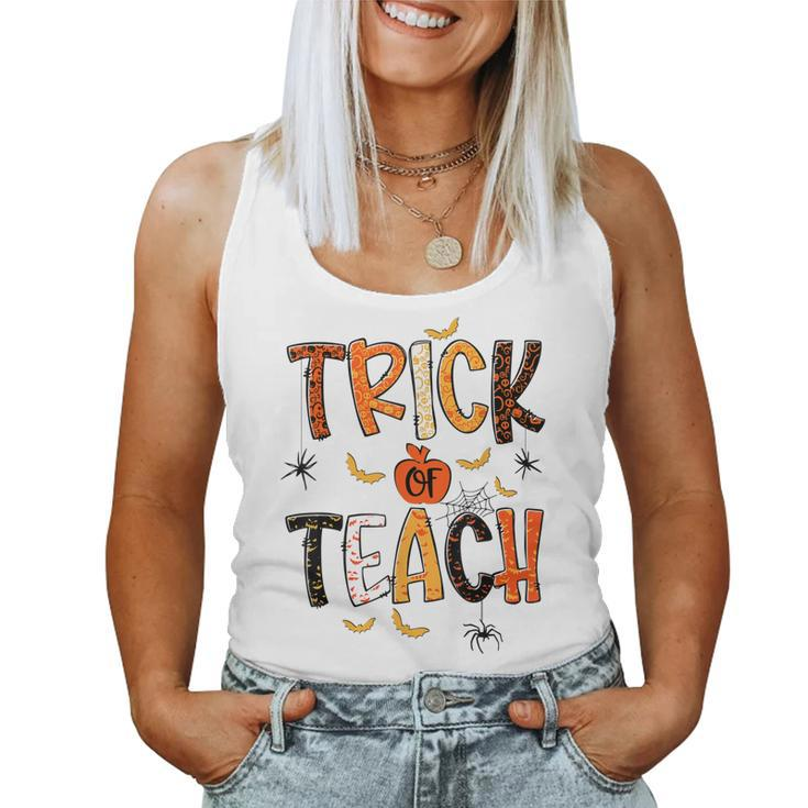 Retro Trick Or Teach Teacher Halloween Costume Men Women  V2 Women Tank Top Basic Casual Daily Weekend Graphic