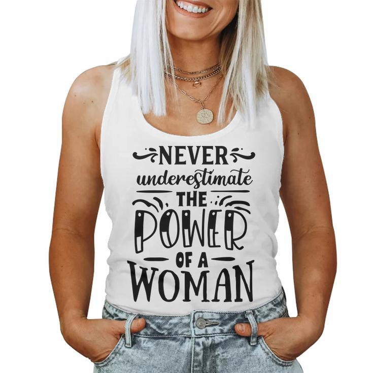 Strong Woman Never Underestimaate The Power Women Tank Top Basic Casual Daily Weekend Graphic