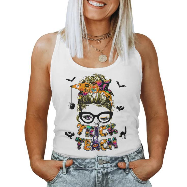 Trick Or Teach Funny Teacher Halloween Costume 2022  Women Tank Top Basic Casual Daily Weekend Graphic