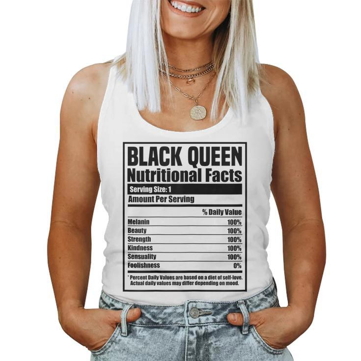 Womens Black History Month Nutrition Facts Black Queen  Women Tank Top Basic Casual Daily Weekend Graphic