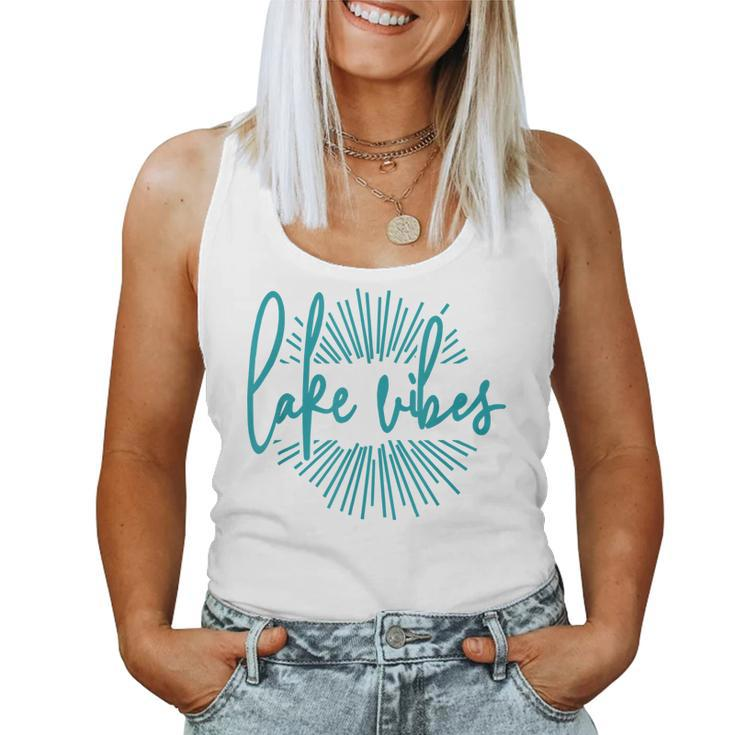 Womens Lake Vibes Summer Vibes Vacation Funny  Women Tank Top Basic Casual Daily Weekend Graphic