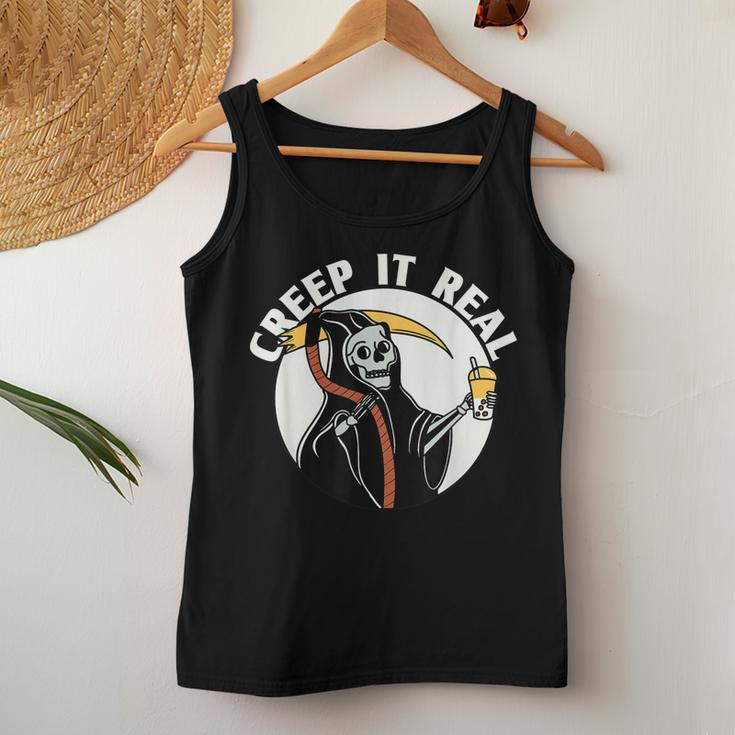 Creep It Real - Funny - Halloween  Women Tank Top Basic Casual Daily Weekend Graphic